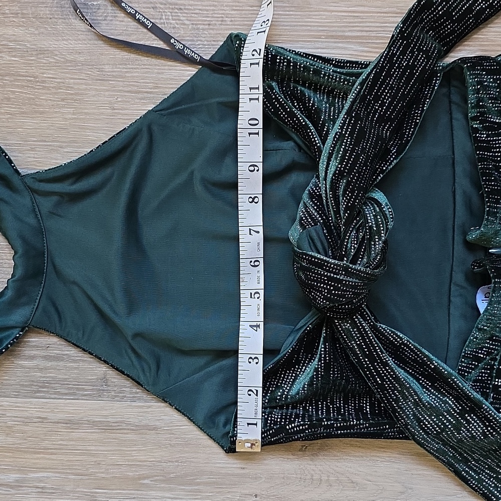 Lavish Alice Shimmering Green Midi Dress - Picture 7 of 16
